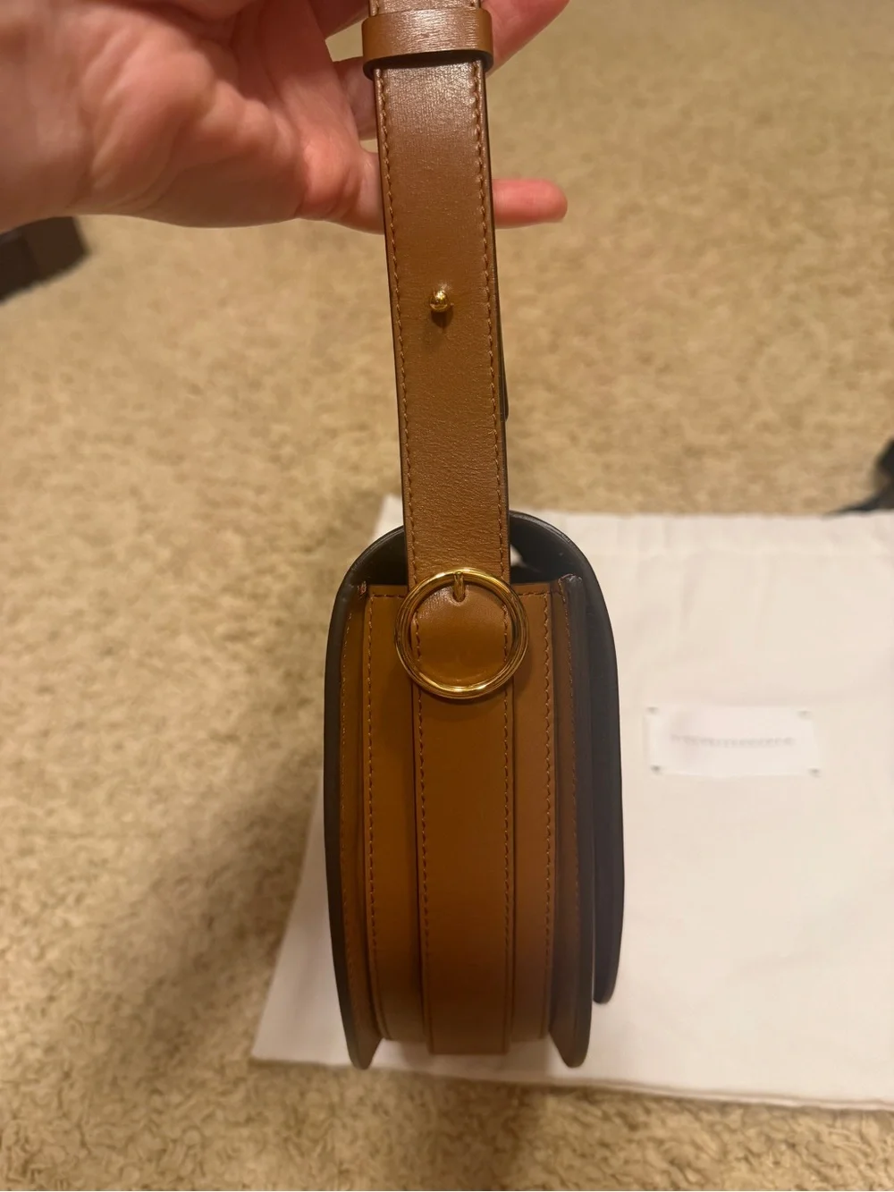Victoria Beckham half moon Shoulder Bag in Cognac